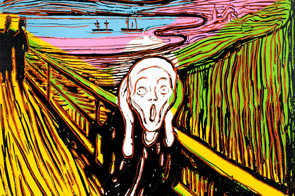 Andy Warhols versjon av «Skrik». (Foto: Sparebankstiftelsen DNB.)