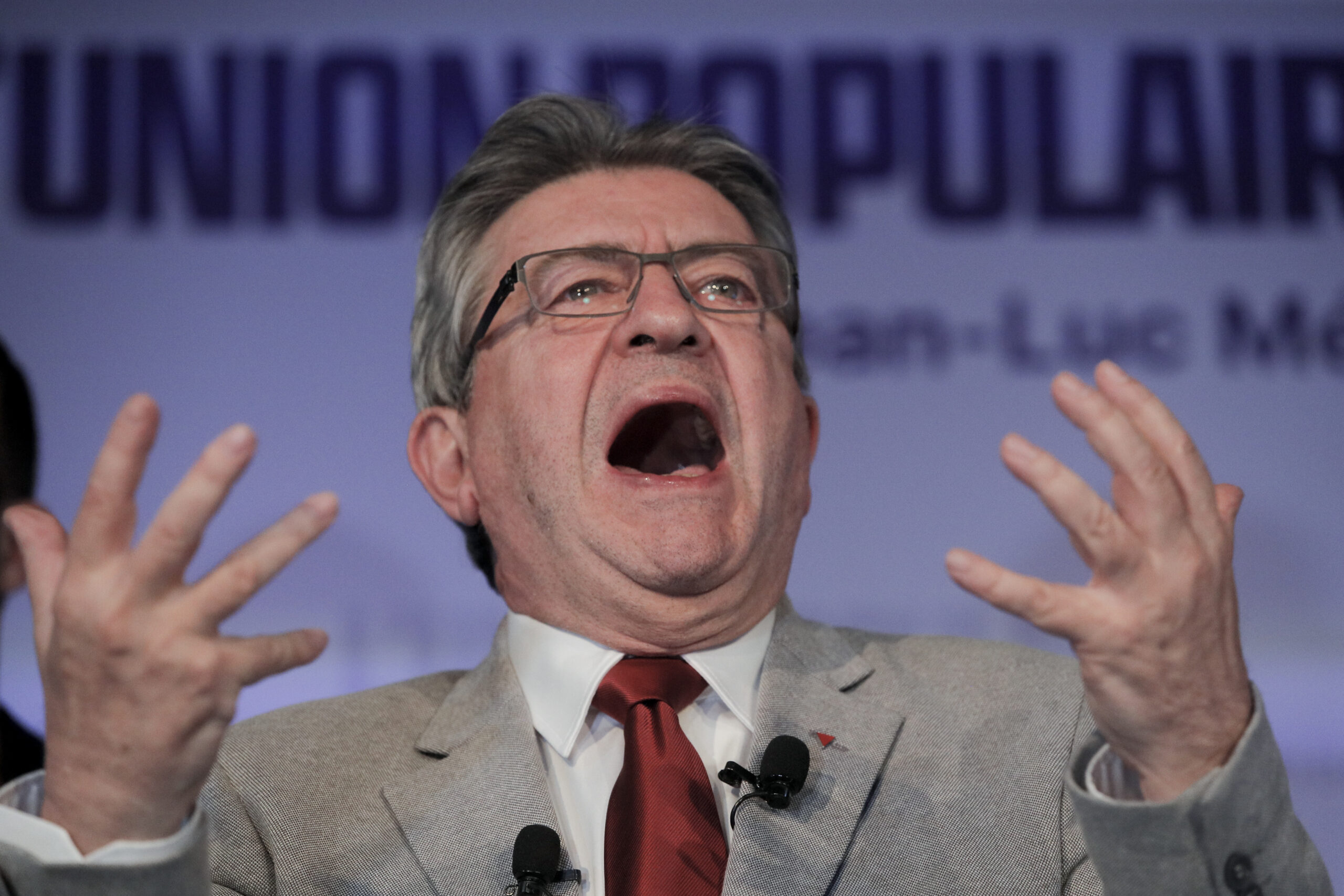 LFIs kandidat, Jean-Luc Mélenchon, fikk 22 prosent av stemmene i første valgrunde, nesten like stor oppslutning som Marine Le Pen. (Foto: AP/Michel Spingler.)