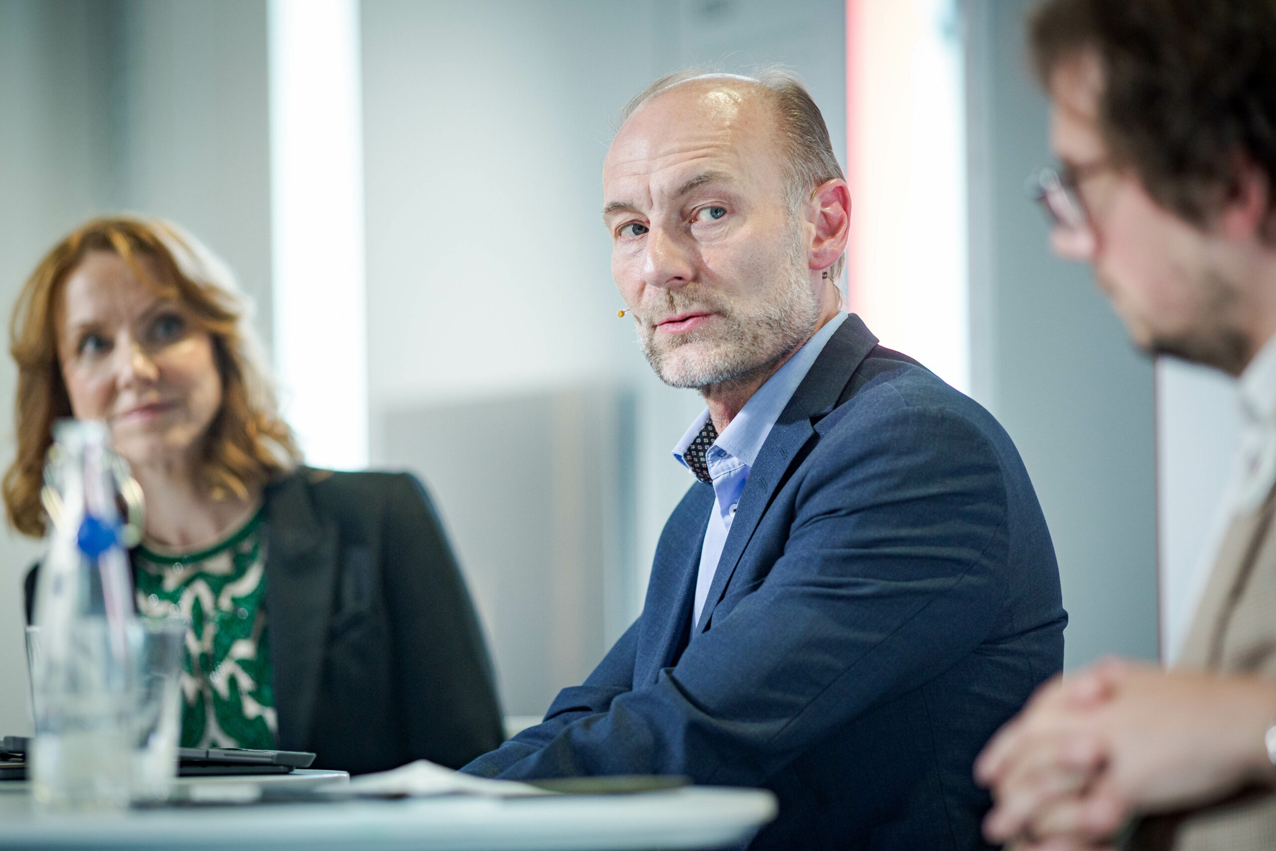 Leder av Fritt ord Knut Olav Åmås under fremleggelsen av av den internasjonale pressefrihetsindeksen på Nobelsfredsenter i Oslo. (Foto: Alf Simensen/NTB.)