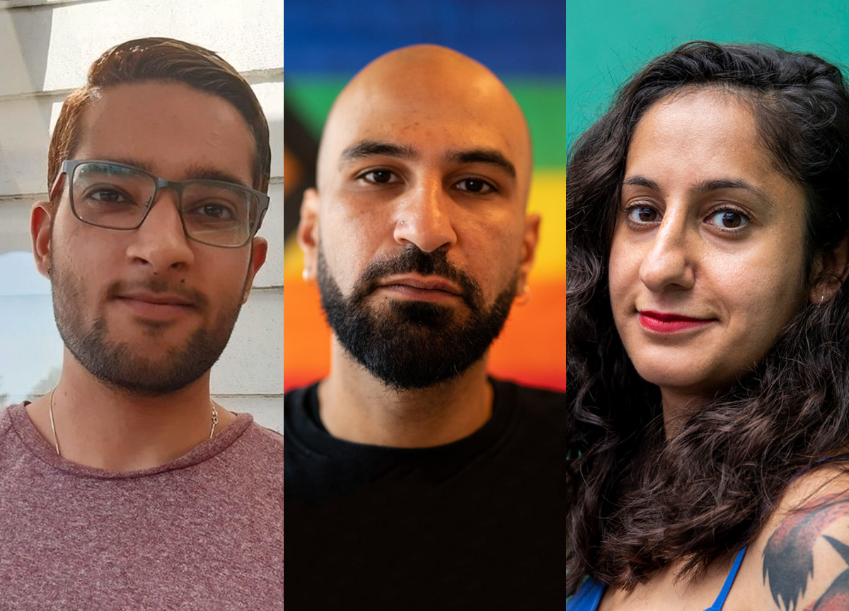 Tidligere leder i Salam Norge, Omar Orhan Akhtar (t.v.), assisterende generalsekretær Thee Yezen Al-Obaide og generalsekretær Begard Reza Salaam. (Kollasj: Subjekt.)