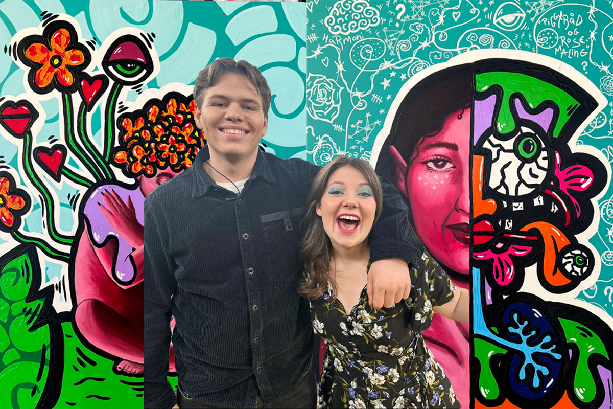 Billedkunstnerne Lavrans Borgen og Maud Angelica Behn. (Kollasj- Subjekt.) 3-2