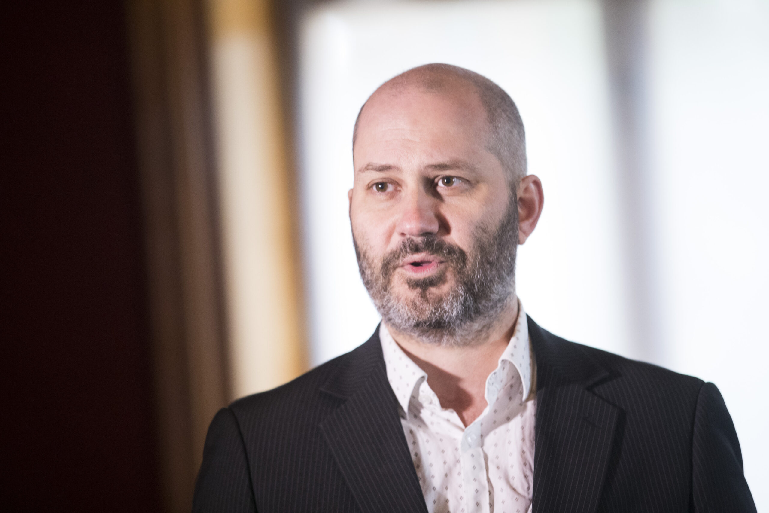 Oslo 20170511. Teatersjef Erik Ulfsby fra Det Norske Teatret under presentasjonen av §'Sommer på kulturslottet Oscarshall» som er kultur-Norges gave i anledning kongeparets 80-årsdager. (Foto: Håkon Mosvold Larsen/NTB.)