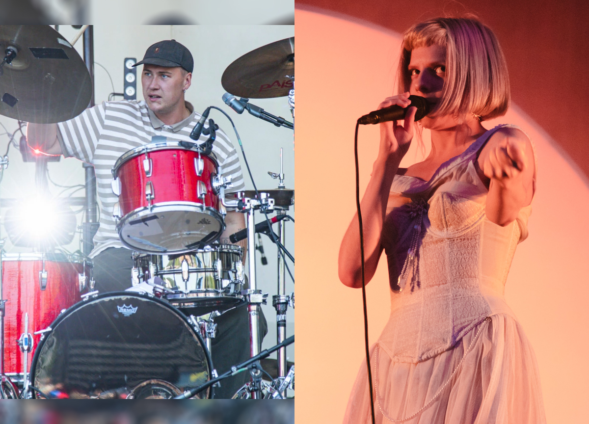 Sigmund Vestrheim (t.v.) er trommeslager for Aurora Aksnes. (Kollasj- Subjekt.) 1 25-18 2