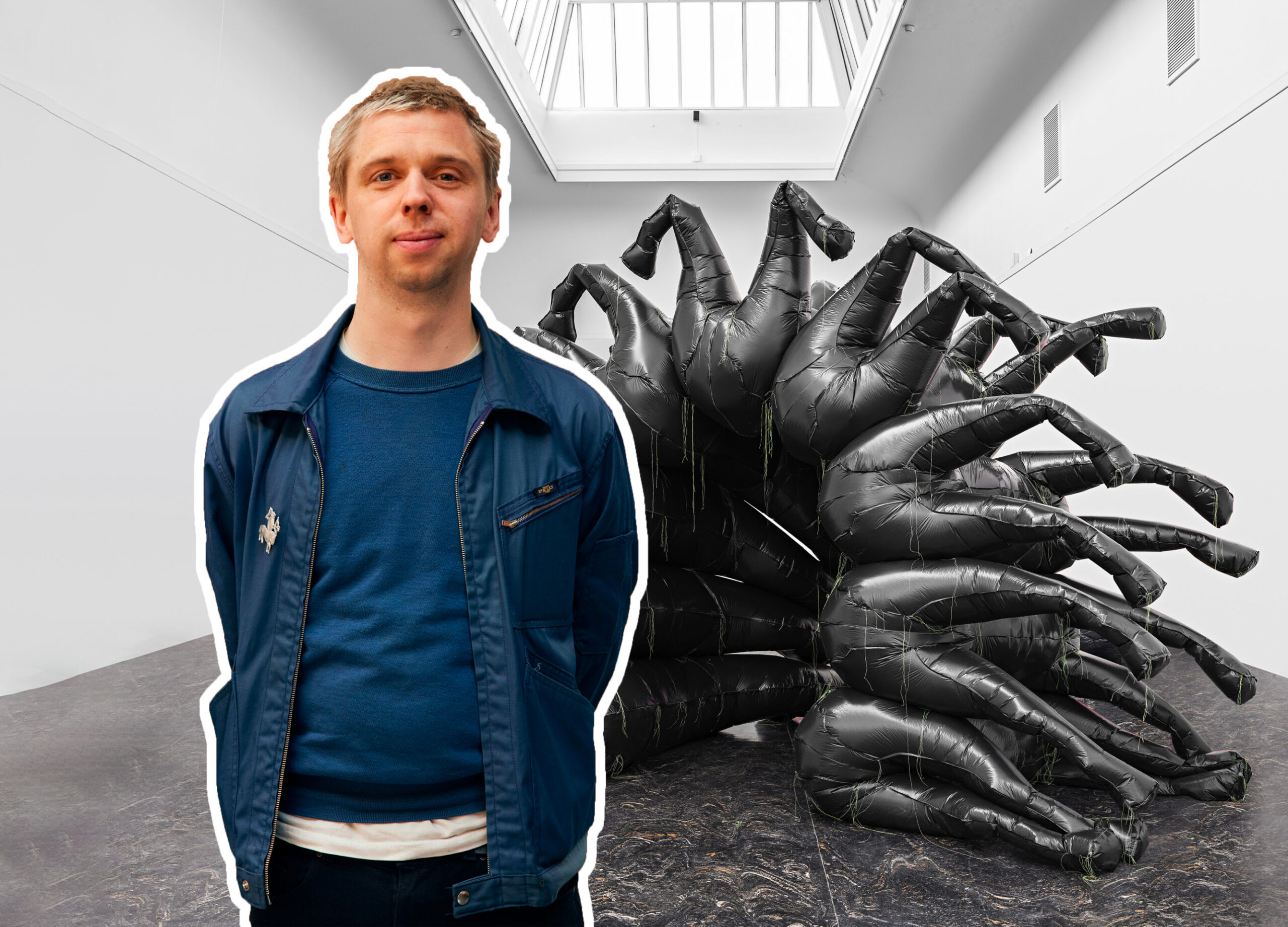 Billedkunstner Einar Grinde er kjent for sine oppblåsbare hester. (Foto: Sara Angelica Spilling, Vegard Kleven/NBK. Kollasj: Subjekt.) 1 25:18