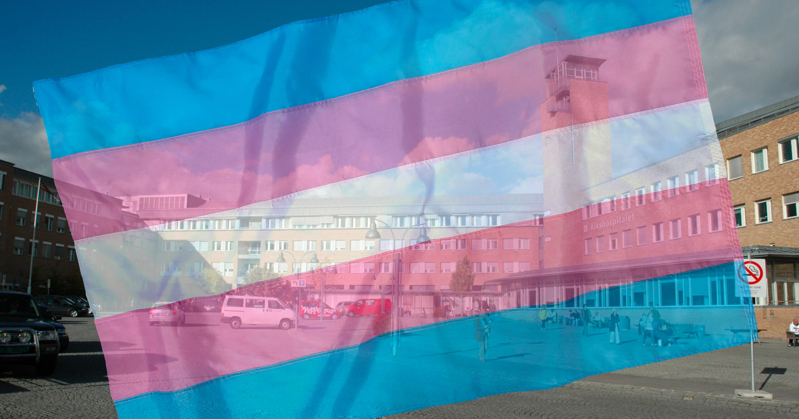 Rikshospitalet, transgender. (Foto: Wikimedia Commons. Kollasj: Subjekt.)