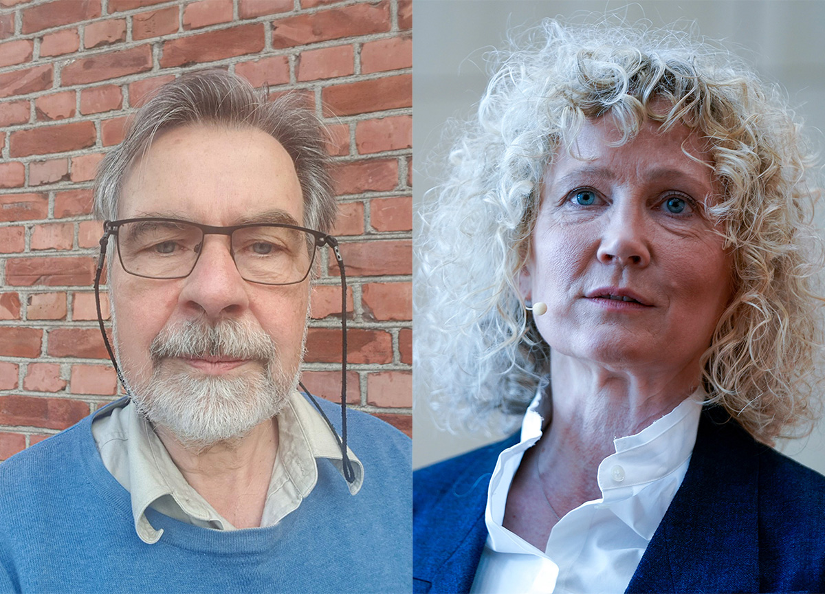 Kunsthistoriker og professor emeritus, Øivind Storm Bjerke, og direktør i Munchmuseet, Tone Hansen. (Foto: Privat / Terje Pedersen / NTB).