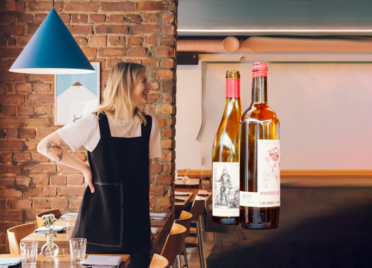 Sommelier Stefanie Schneider er blant de som digger den rebelske it-vinen. (Foto: Ayae Make, Ingrid S, Augustsen. Kollasj: Subjekt.) 1 25:18