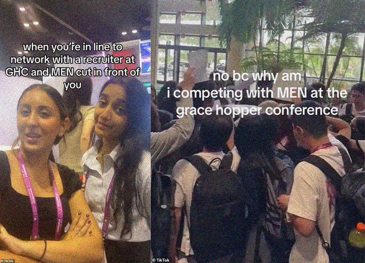 Fra konferansen for kvinner i teknologibransjen. (Skjermbilde: Tiktok.) 1 25:18