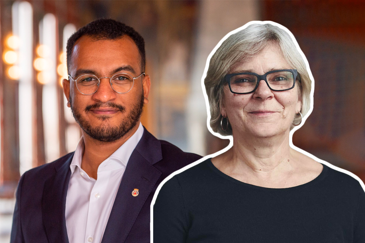 Kulturbyråd i Oslo, Omar Samy Gamal (SV) og direktør i Carte Blanche, Tone Tjemsland. (Foto: Presse. Kollasj: Subjekt.) 2 3:2