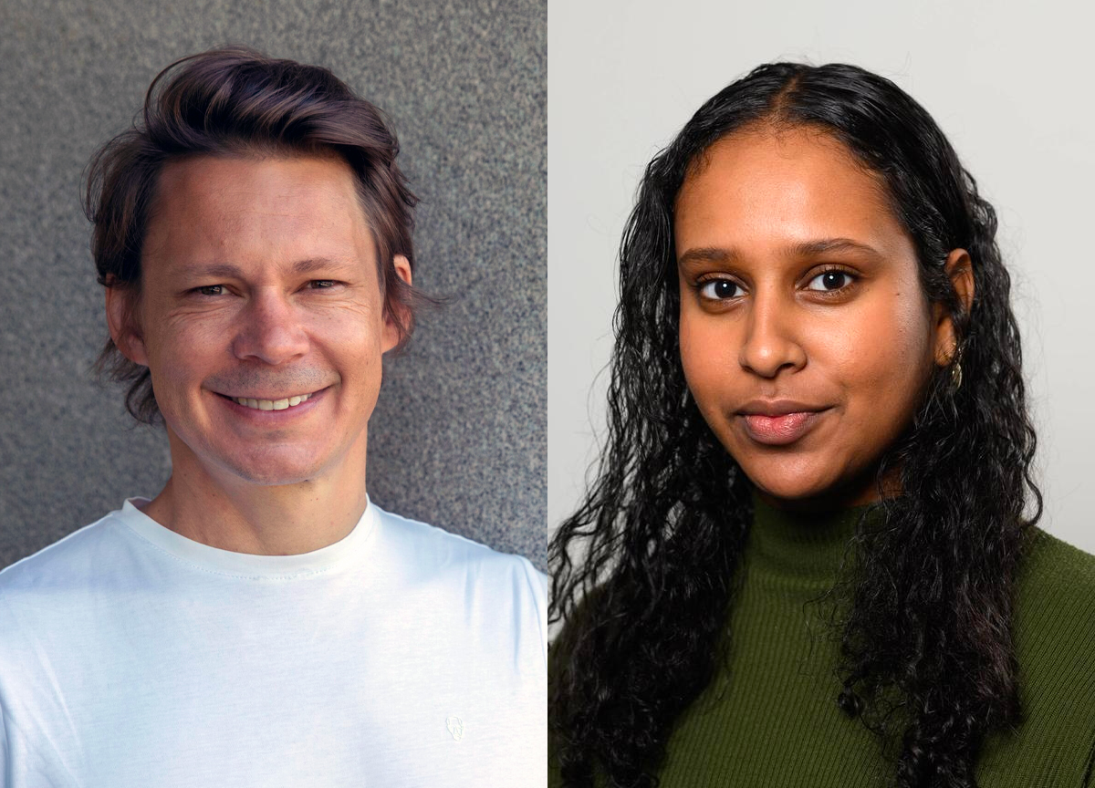 Musikksjef i NRK, Mats Borch Bugge, og fungerende kulturredaktør i Klassekampen, Mylena Kifle. (Foto: NRK, Klassekampen. Kollasj: Subjekt.)