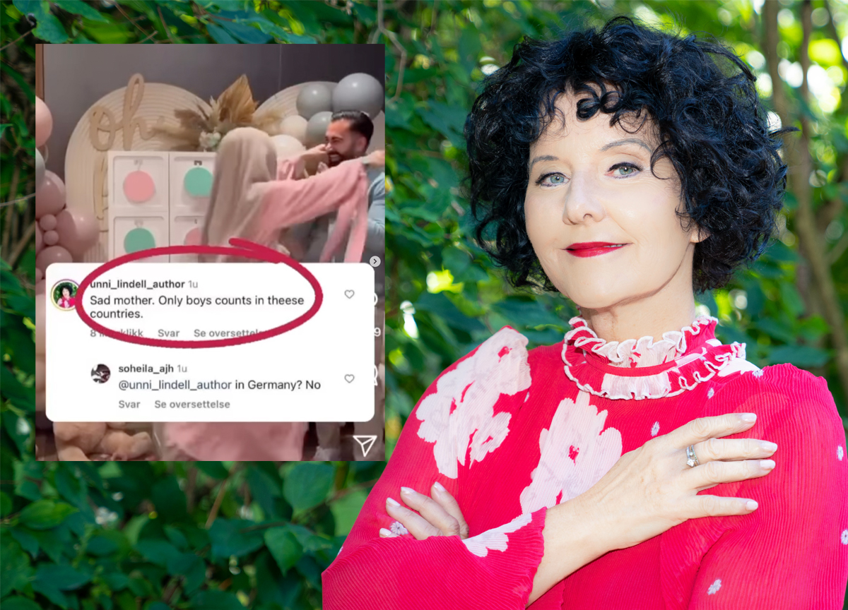 Forfatter Unni Lindell møter minoritetskritikk etter Instagram-kommentar. (Foto: Skjermbilde/Bonnier.)