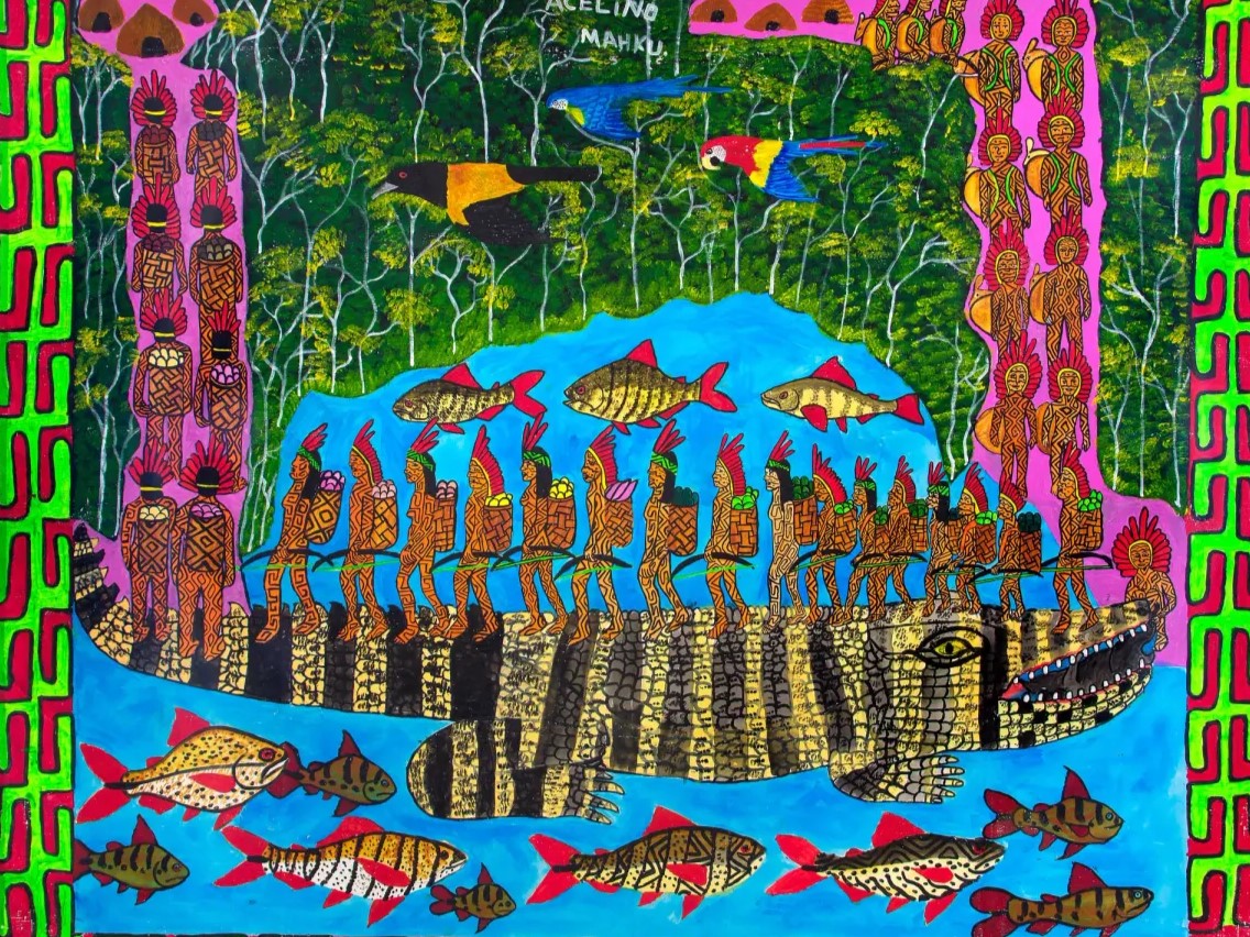 Verket «Kapenawë pukeni» er en del av Kodes nye urfolksutstilling. (Foto: Daniel Cabriel/MASP.)