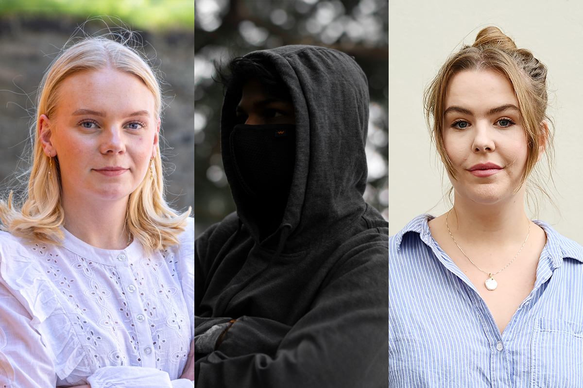 Oda Oline Omdahl, anonym mann, Selma Moren. (Foto: Mona Hauglid, Enjon Chakraborty, Danby Choi. Kollasj: Subjekt.)