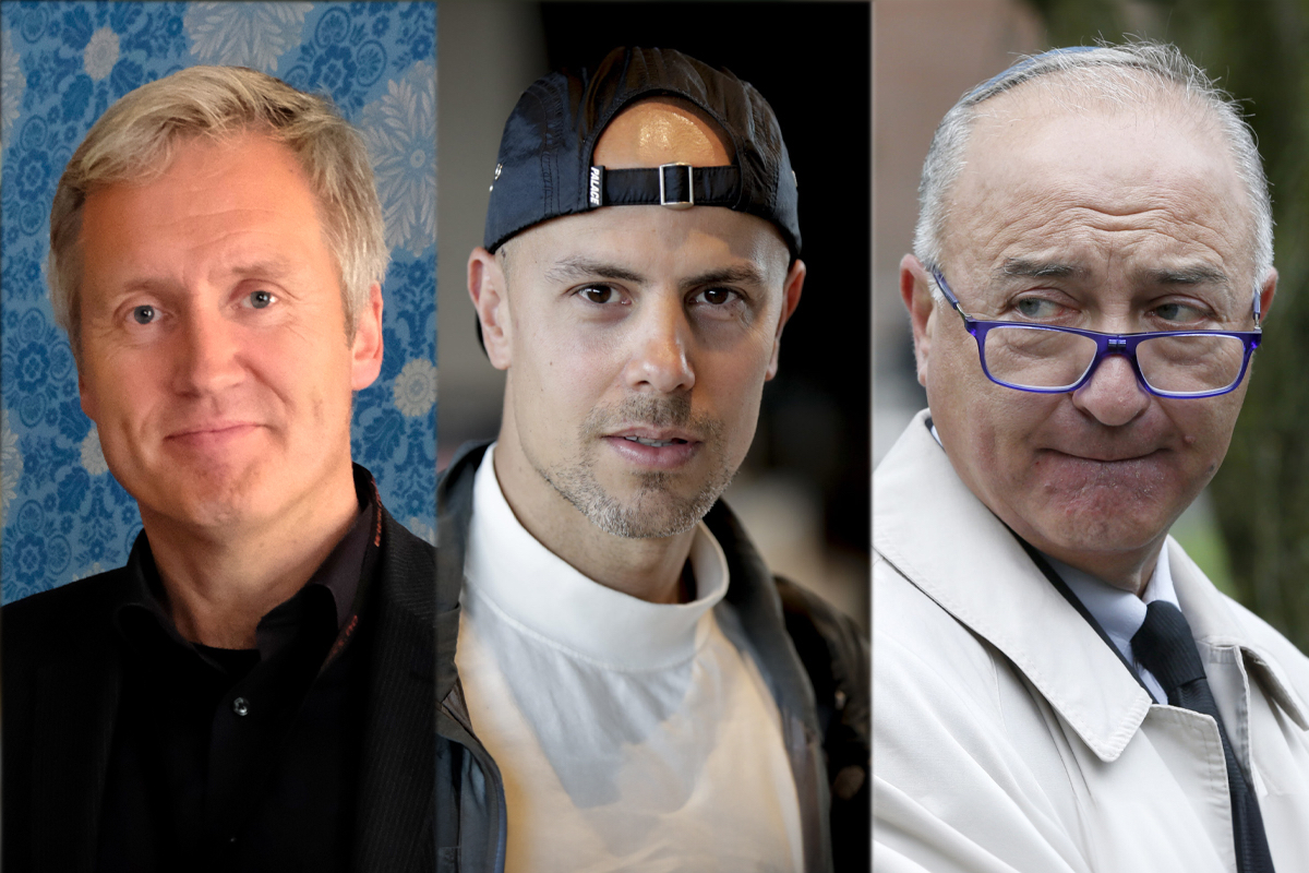 Direktør ved Eidsvoll 1814, Bård Frydenlund (f.v.), forsvarer talen til Magdi mot kritikk fra Ervin Kohn. (Foto: Wikimedia Commons, NTB. Kollasj: Subjekt.)