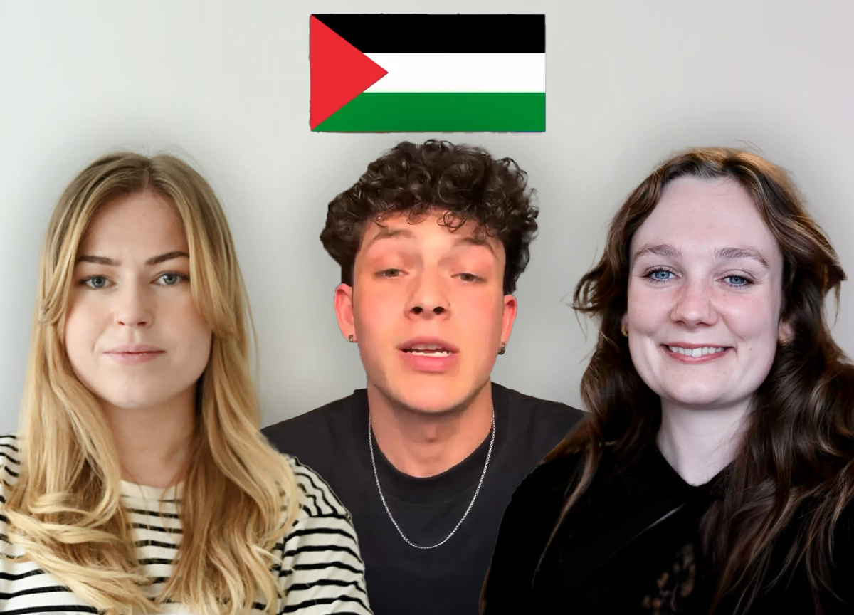 Musikkanmelder Sofie Granberg (f.v.); jurymedlem i Eurovision, Daniel Owen; og kulturredaktør i Minerva, Aurora Mykkeltveit. (Foto: Subjekt/Instagram/Minerva. Kollasj: Subjekt.)