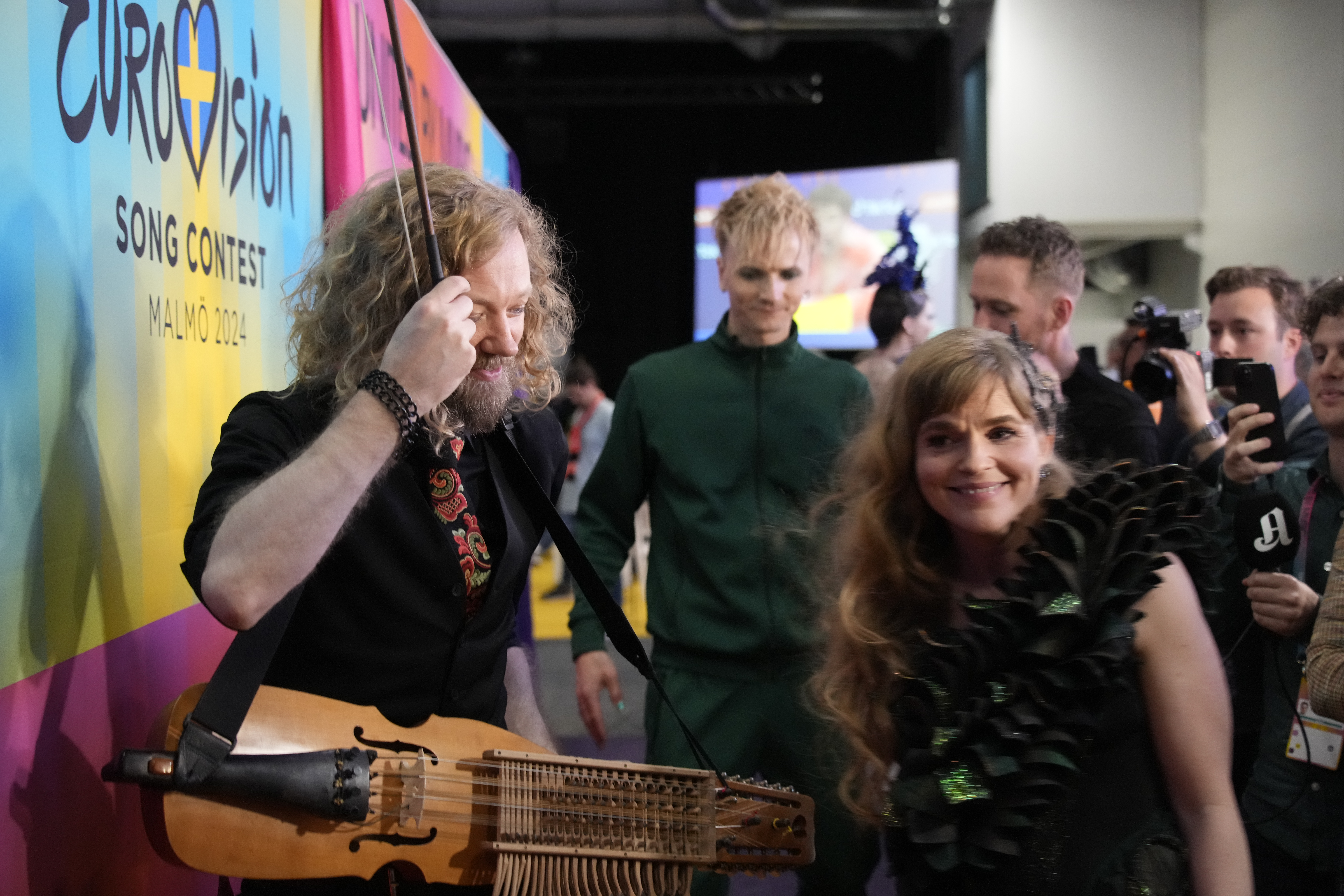Malmö, Sverige 20240511. Bandet Gåte med vokalist Gunhild Sundli etter finale i Eurovision Song Contest 2024. (Foto: Terje Bendiksby/NTB.)