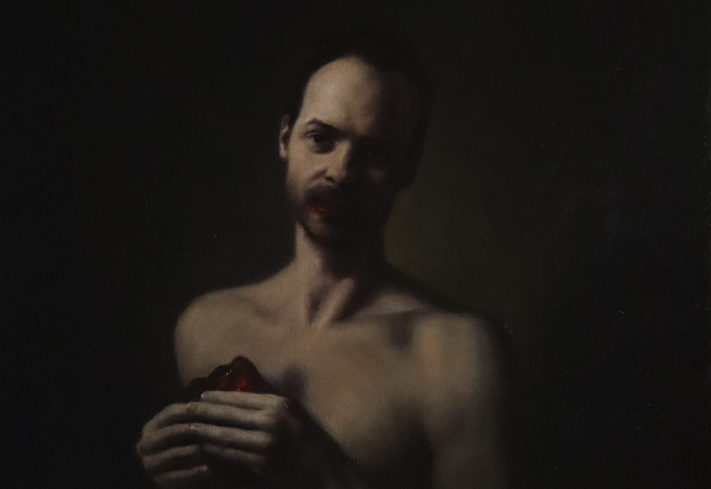 «Wolfgang Wee spiser et hjerte» av William Heimdal stilles ut på Fineart. (Foto: William Heimdal.)